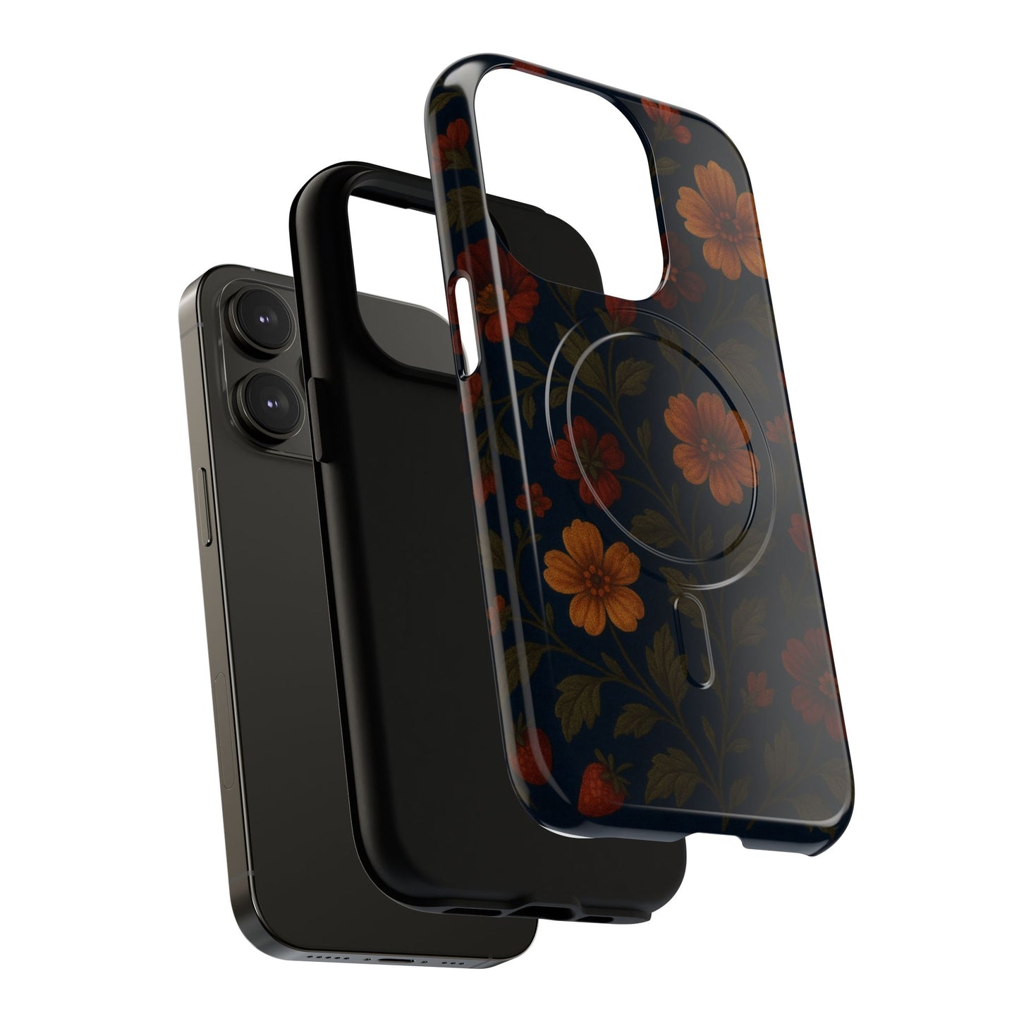 Floral Night Velvet iPhone Case - Works with MagSafe