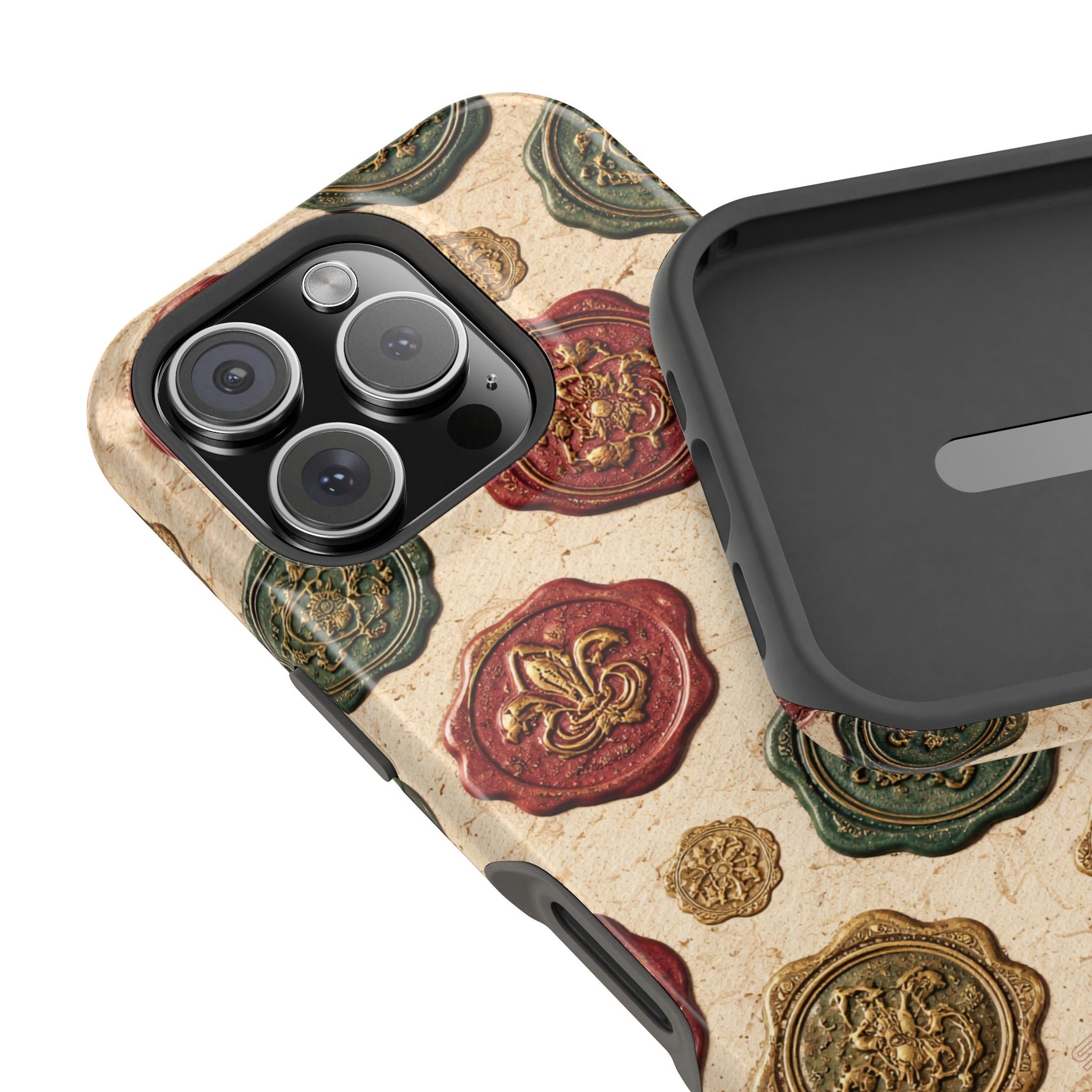 Vintage Wax Seal Pattern Magnetic Impact-Resistant Phone Case with MagSafe Compatibility