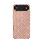 Meadow Lace – Blush Pink Lace Pattern MagSafe Phone Case, glossy iPhone 17 Air, rear view