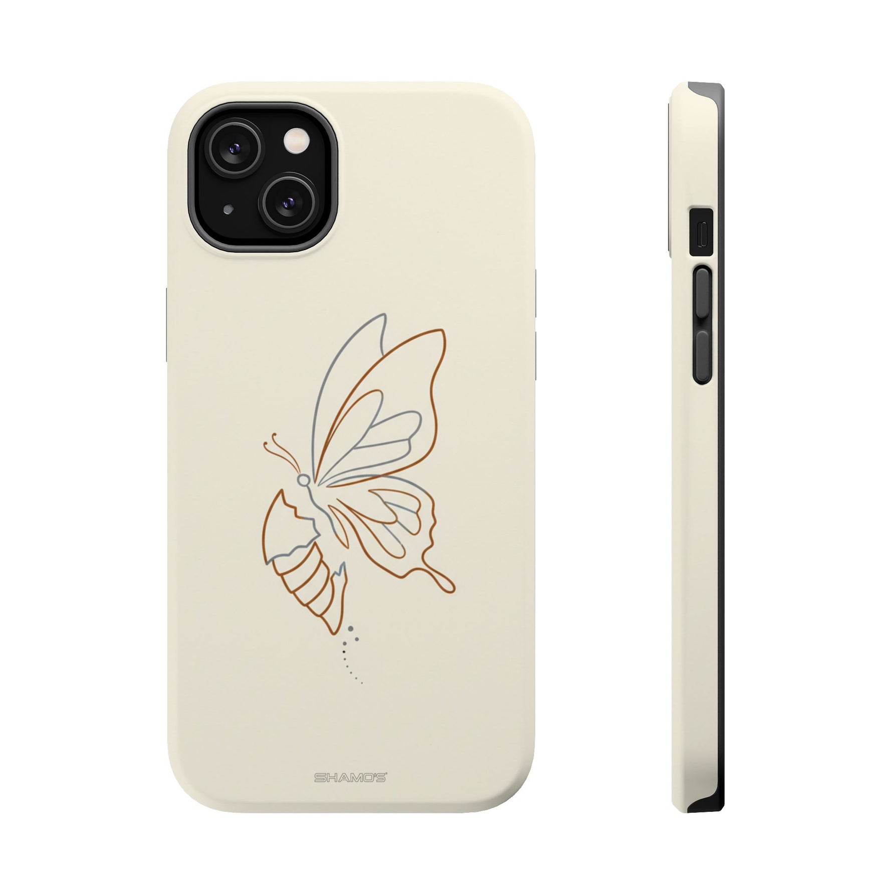 Butterfly Transformation from Caterpillar Minimalist Magnetic Impact-Resistant Phone Case with Magsafe