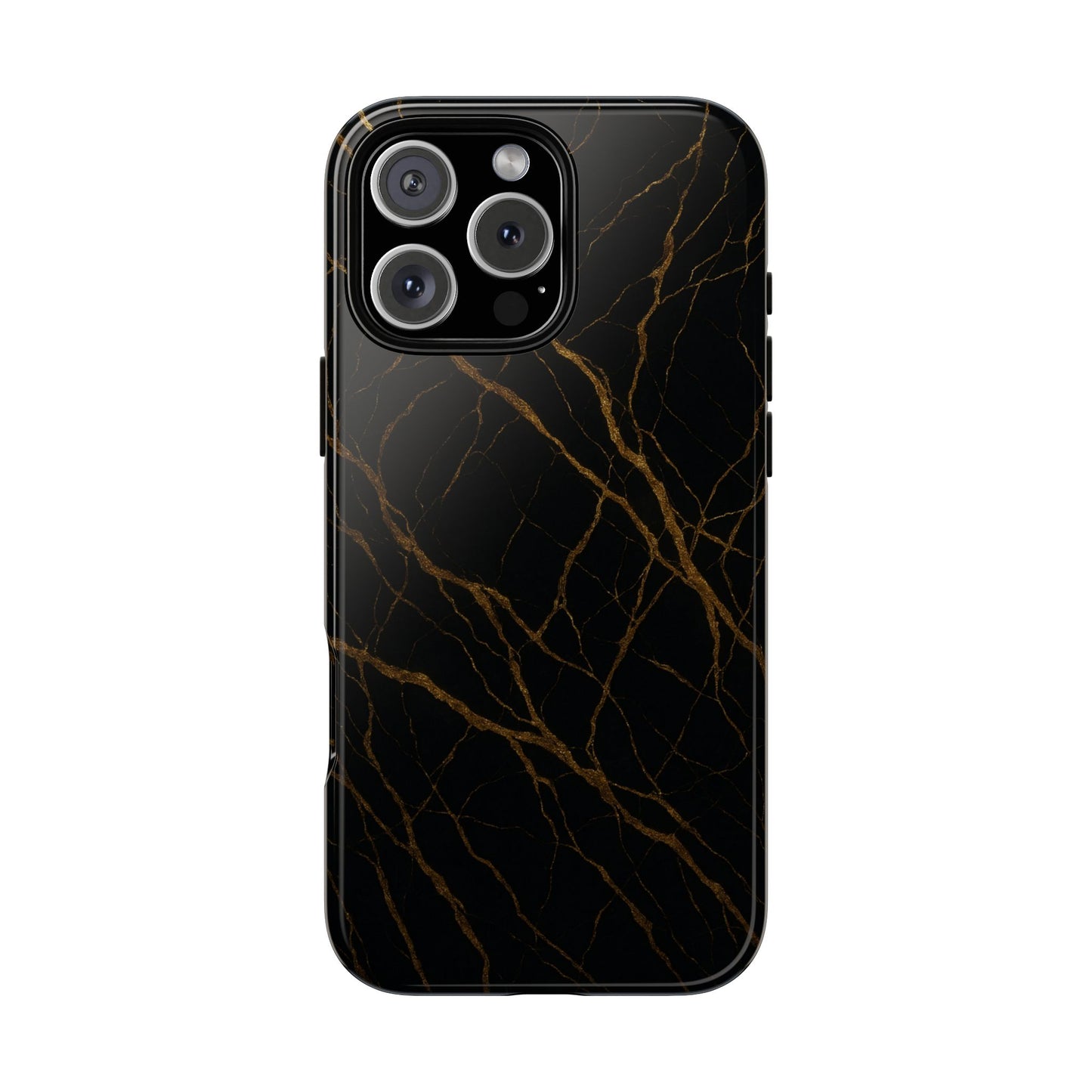 Black Marble Tough iPhone Case