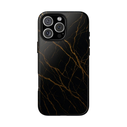Black Marble Tough iPhone Case