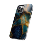 Blue Gold Agate Tough Phone Case Marble Stone Design  Shamo's