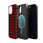 Red Tartan Plaid Impact-Resistant iPhone Case | MagSafe compatibility  Shamo's