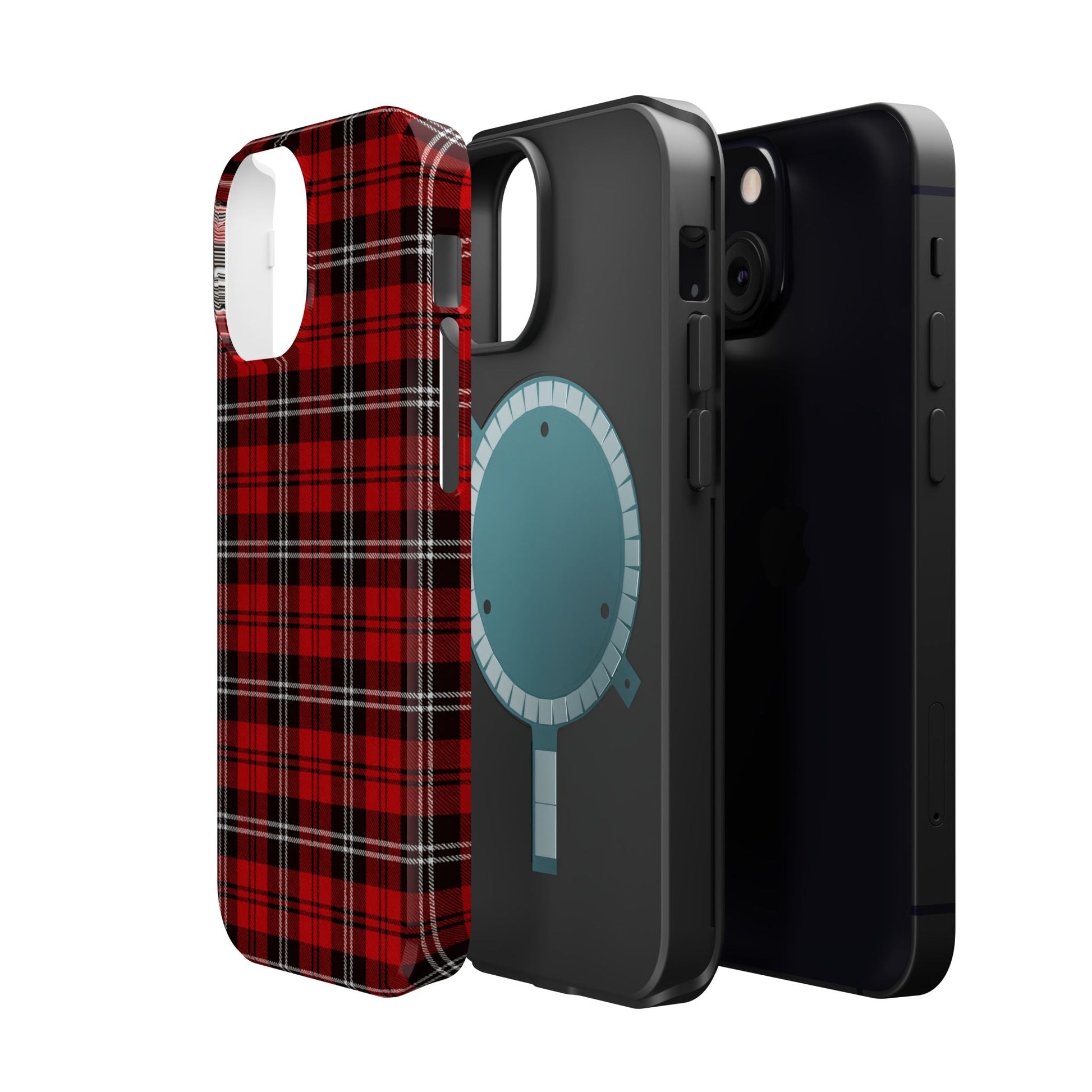 Red Tartan Plaid Impact-Resistant iPhone Case | MagSafe compatibility  Shamo's
