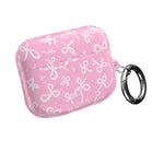 Pink Bow Pattern AirPod Case — Cute Floral Bow Protective Case