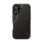 Black & Gold Marble iPhone Case with MagSafe - iPhone 16 / Matte - Shamo's