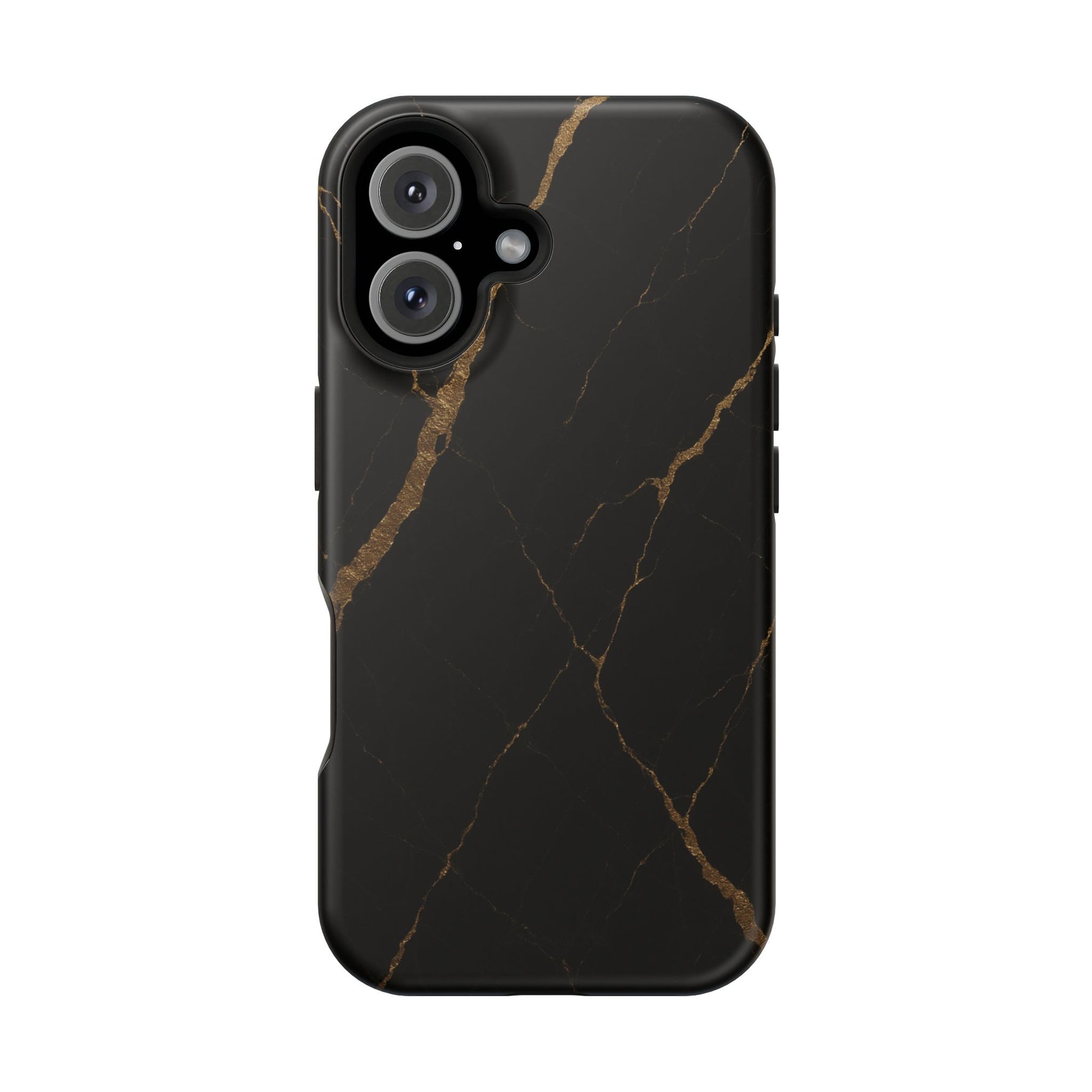 Black & Gold Marble iPhone Case with MagSafe - iPhone 16 / Matte - Shamo's
