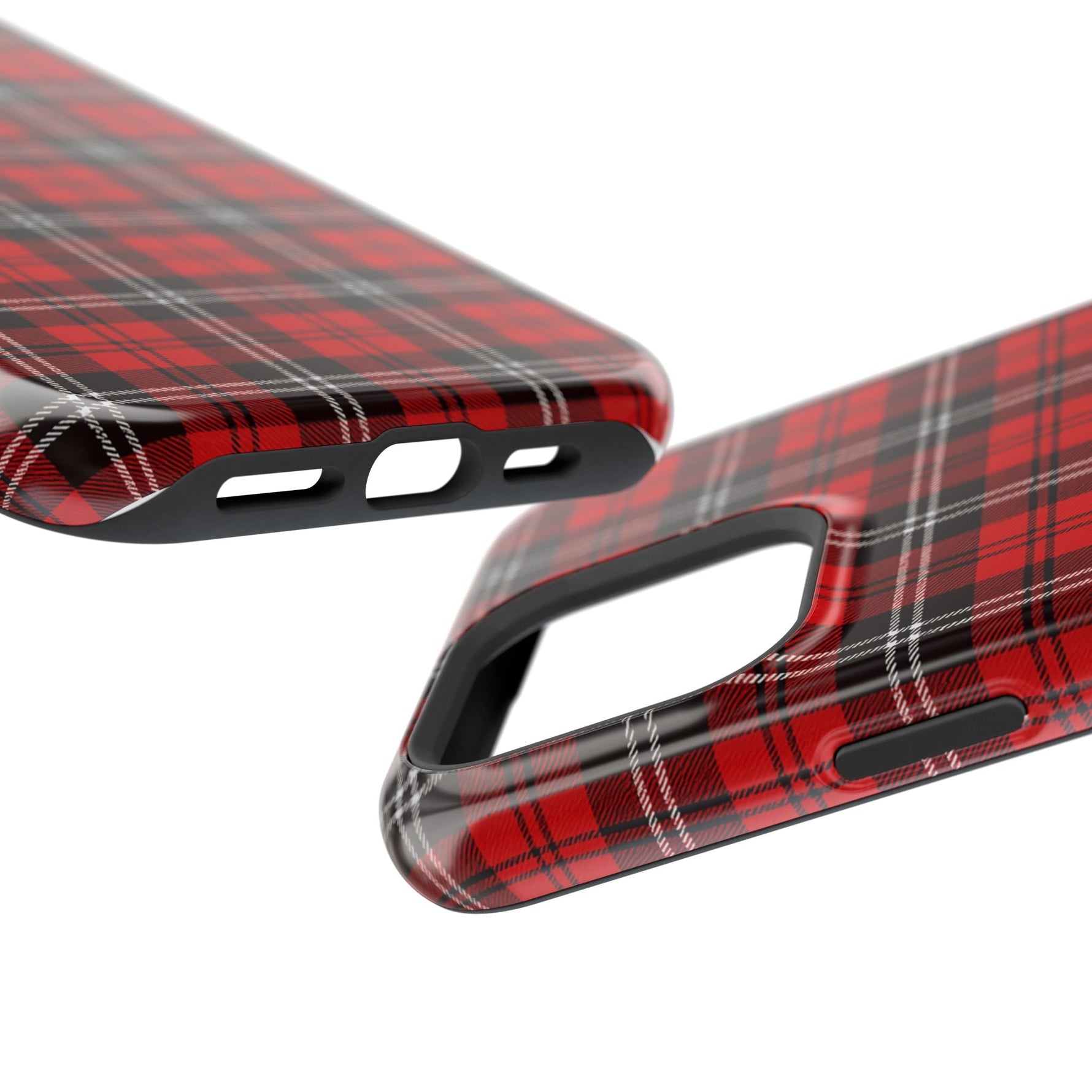 Red Tartan Plaid Impact-Resistant iPhone Case | MagSafe compatibility  Shamo's