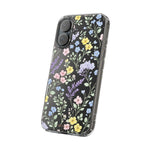 Clear Floral Impact-Resistant Phone Case — Pastel Wildflower Design