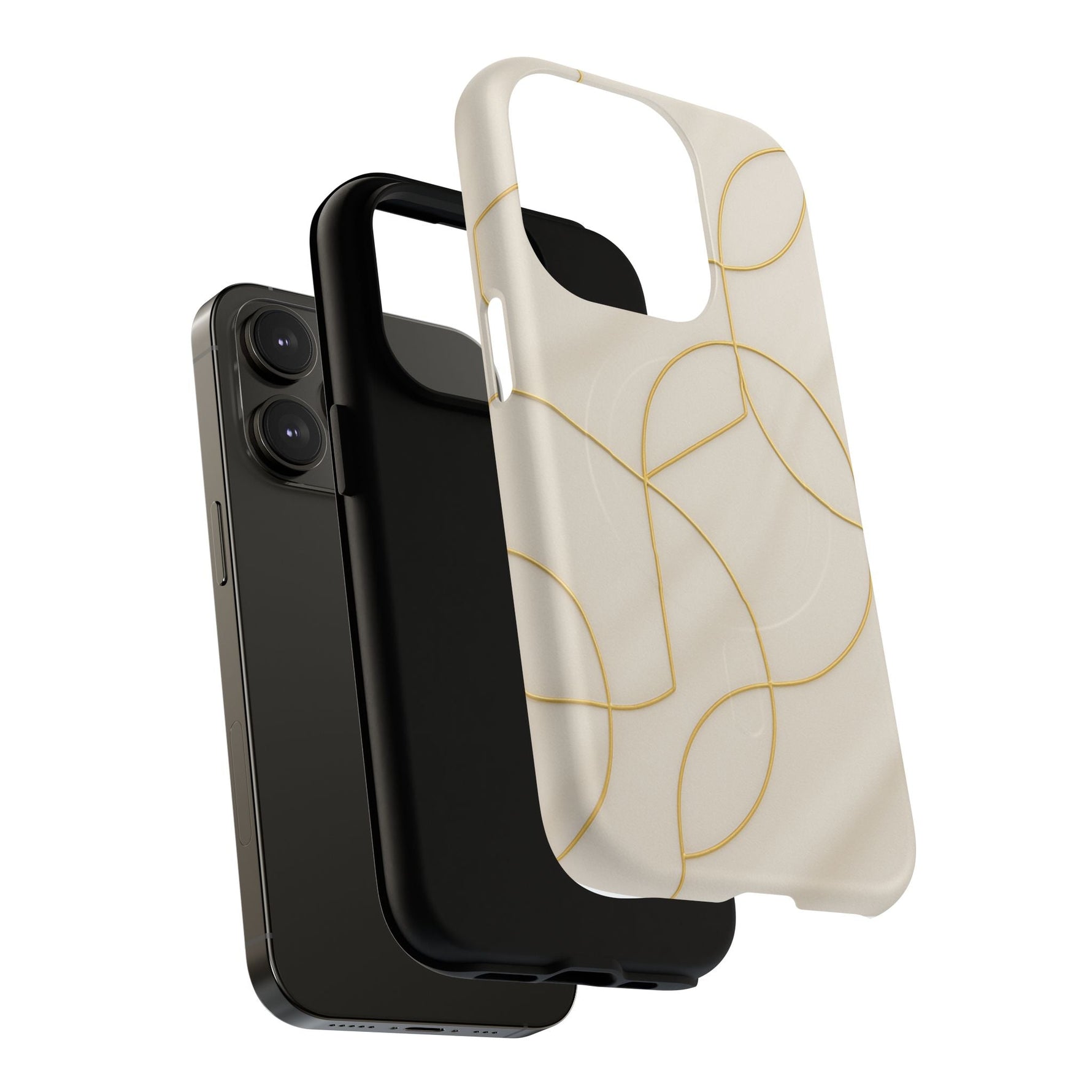 Gold Geometry on Silk Luxury Series iPhone Case with MagSafe  Shamo's