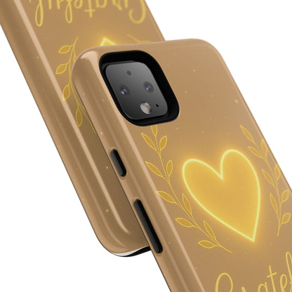 Grateful Heart iPhone Case — Warm Neon Heart