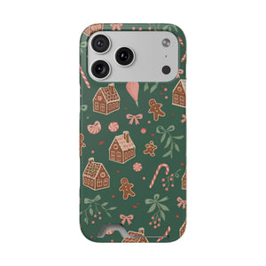 Holiday Gingerbread Phone Case with Card Holder — Festive Green Candy Cane Design  Shamo's iPhone 17 Pro Max / Matte / Without gift packaging