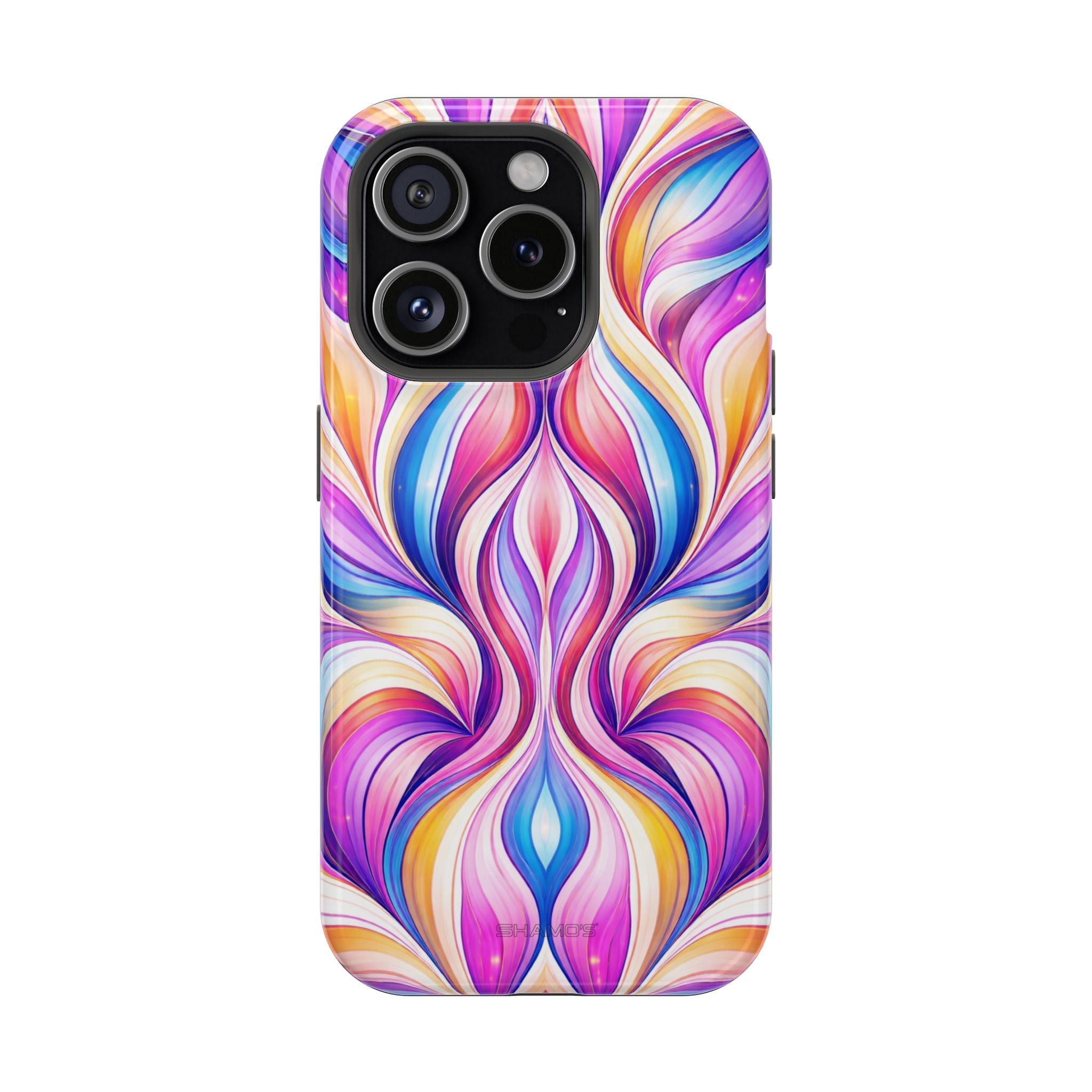 Colorful Abstract Swirl Magnetic Impact iPhone Case | MagSafe - iPhone 15 Pro / Glossy - Shamo's