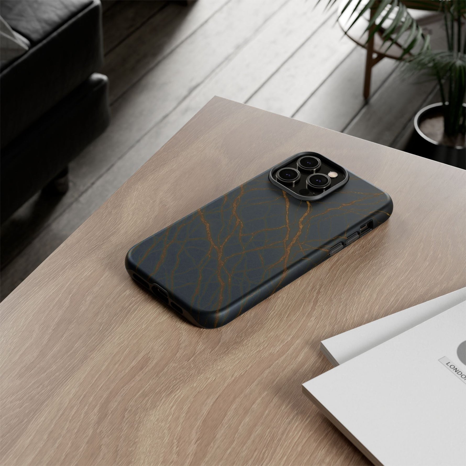 Black Marble Tough iPhone Case  Shamo's