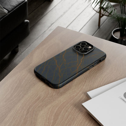Black Marble Tough iPhone Case