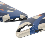 Indigo Loom MagSafe Phone Case – Blue & Ivory Abstract Woven Pattern