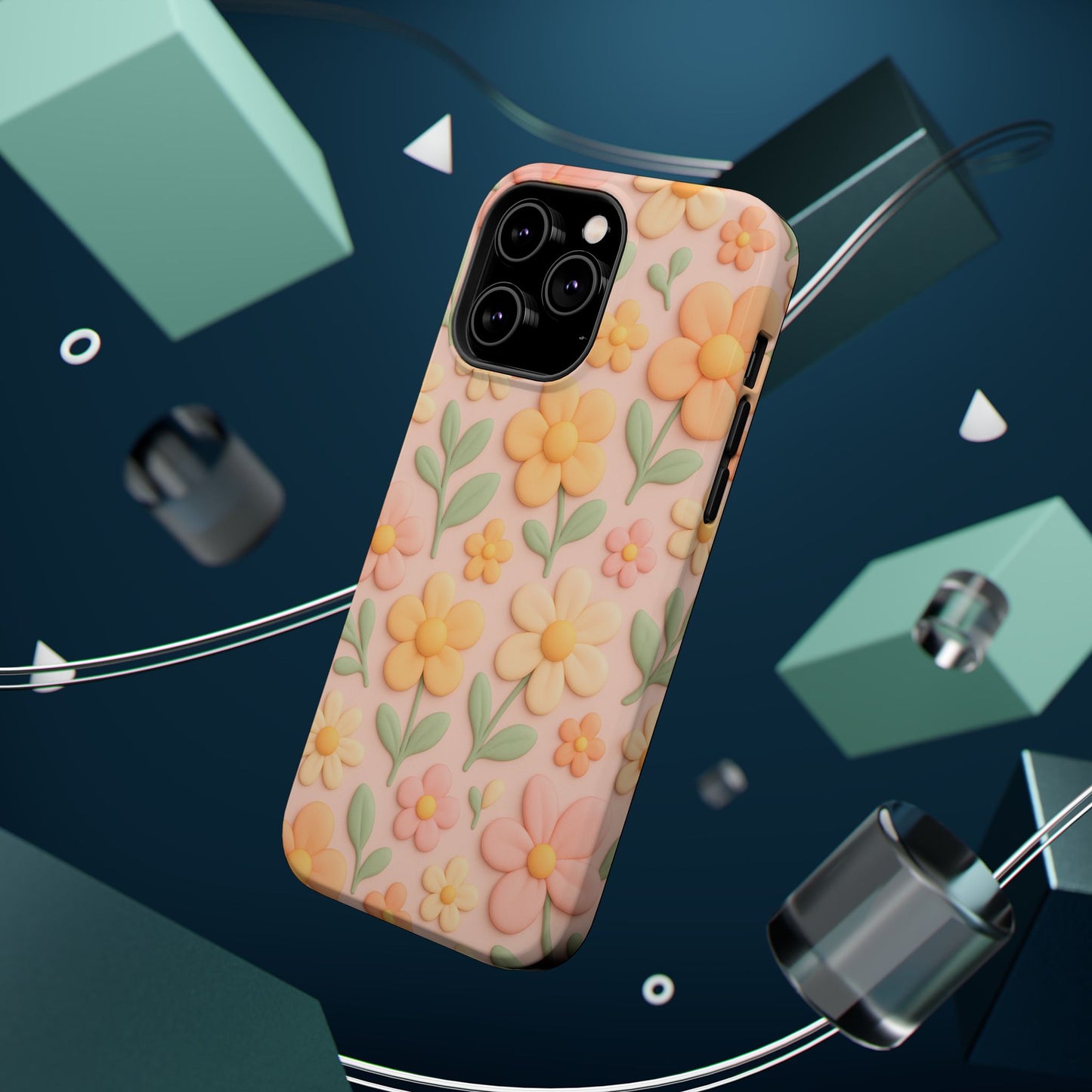 Vintage Floral 3D iPhone Case | MagSafe Compatible