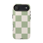 Sage Checkerboard Tough iPhone Case - Compatible with MagSafe - Shamo's