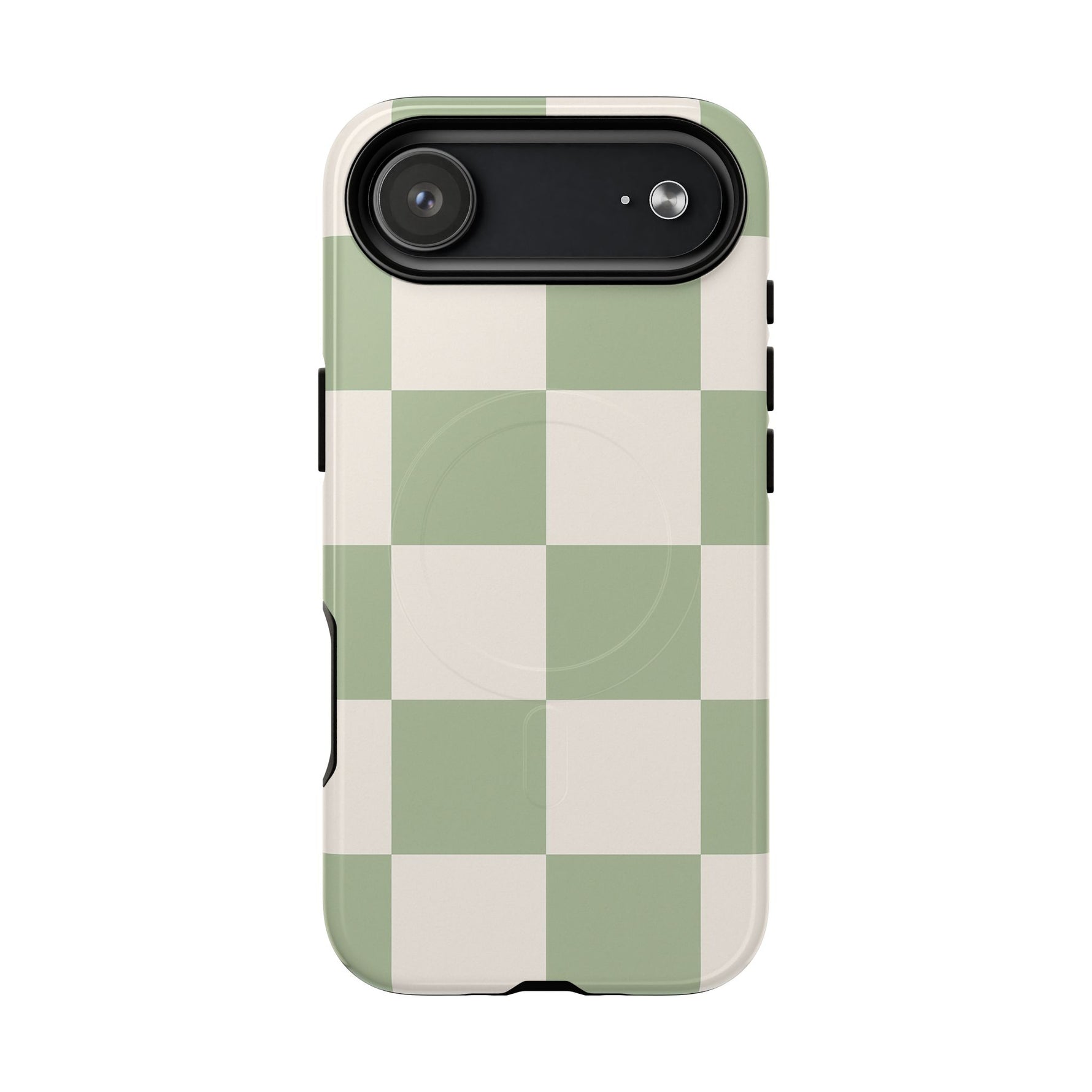 Sage Checkerboard Tough iPhone Case - Compatible with MagSafe - Shamo's