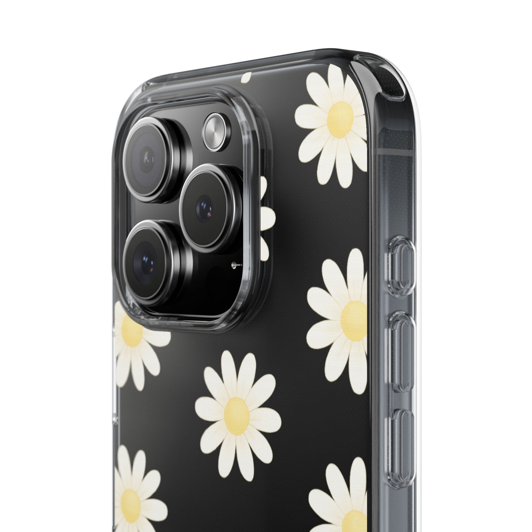 Clear Daisy Floral Phone Case, Impact-Resistant, Anti-Yellowing, Camera & Screen Protection - iPhone 17 / Without gift packaging - Shamo's
