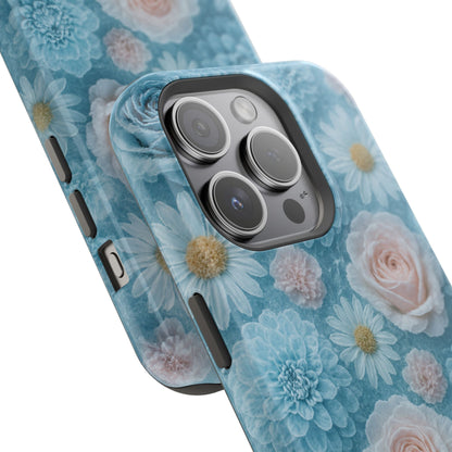Frozen Floral Rose & Daisy Impact iPhone Case | MagSafe compatible  Shamo's