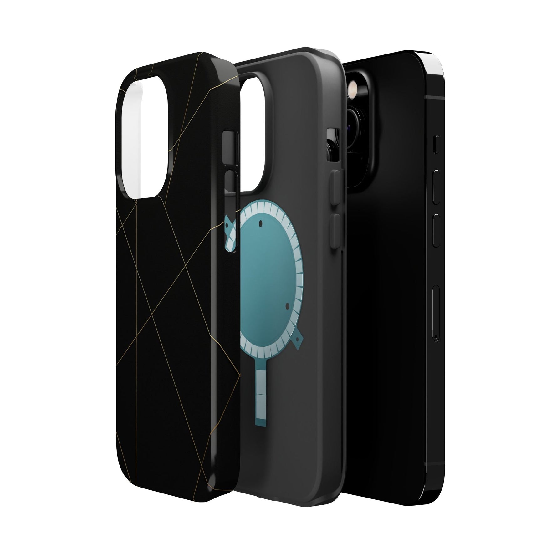 Black Geometric Design iPhone Case | MagSafe  Shamo's