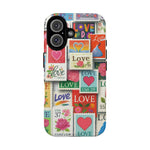 Vintage Romantic Love Stamp iPhone Case | Tough Protection + MagSafe