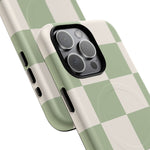 Sage Checkerboard Tough iPhone Case - Compatible with MagSafe - Shamo's