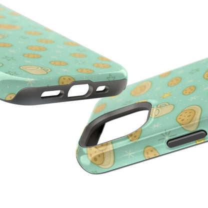 Cookie & Coffee Pattern Tough iPhone Case — Impact-Resistant