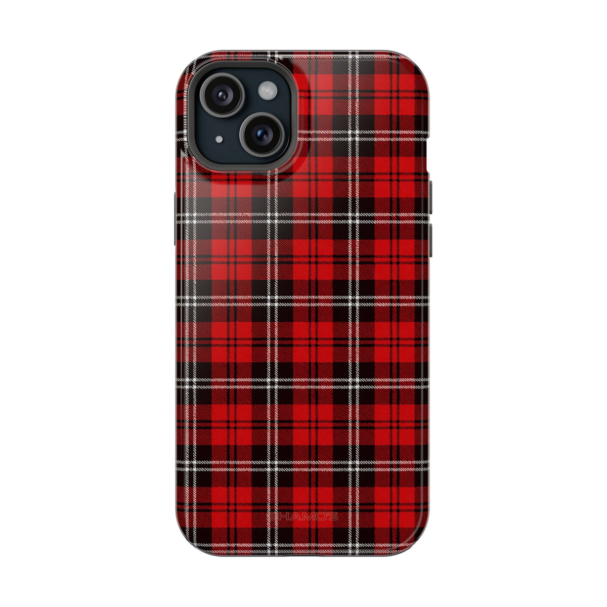 Funda para iPhone resistente a impactos con cuadros escoceses rojos | Compatibilidad con MagSafe