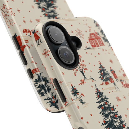 Winter Village Holiday Tough iPhone Case — Vintage Holidays & Snow Scene