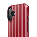 Red Burgundy  Stripes Magnetic Impact-Resistant Phone Case | MagSafe Compatible