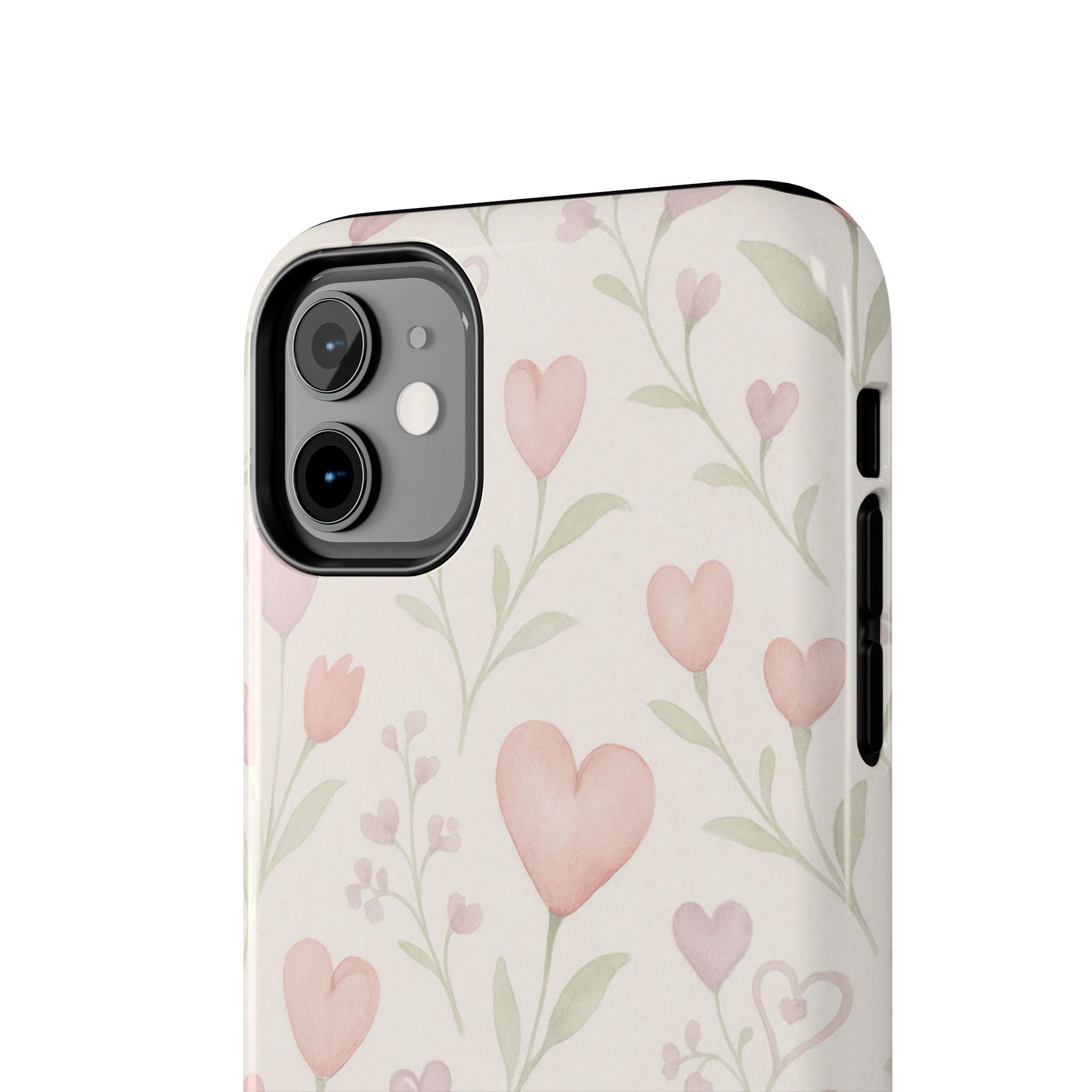 Pink Watercolor Heart Floral Pattern | Tough Impact Phone Case  Shamo's