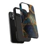 Blue Gold Agate Tough Phone Case Marble Stone Design  Shamo's