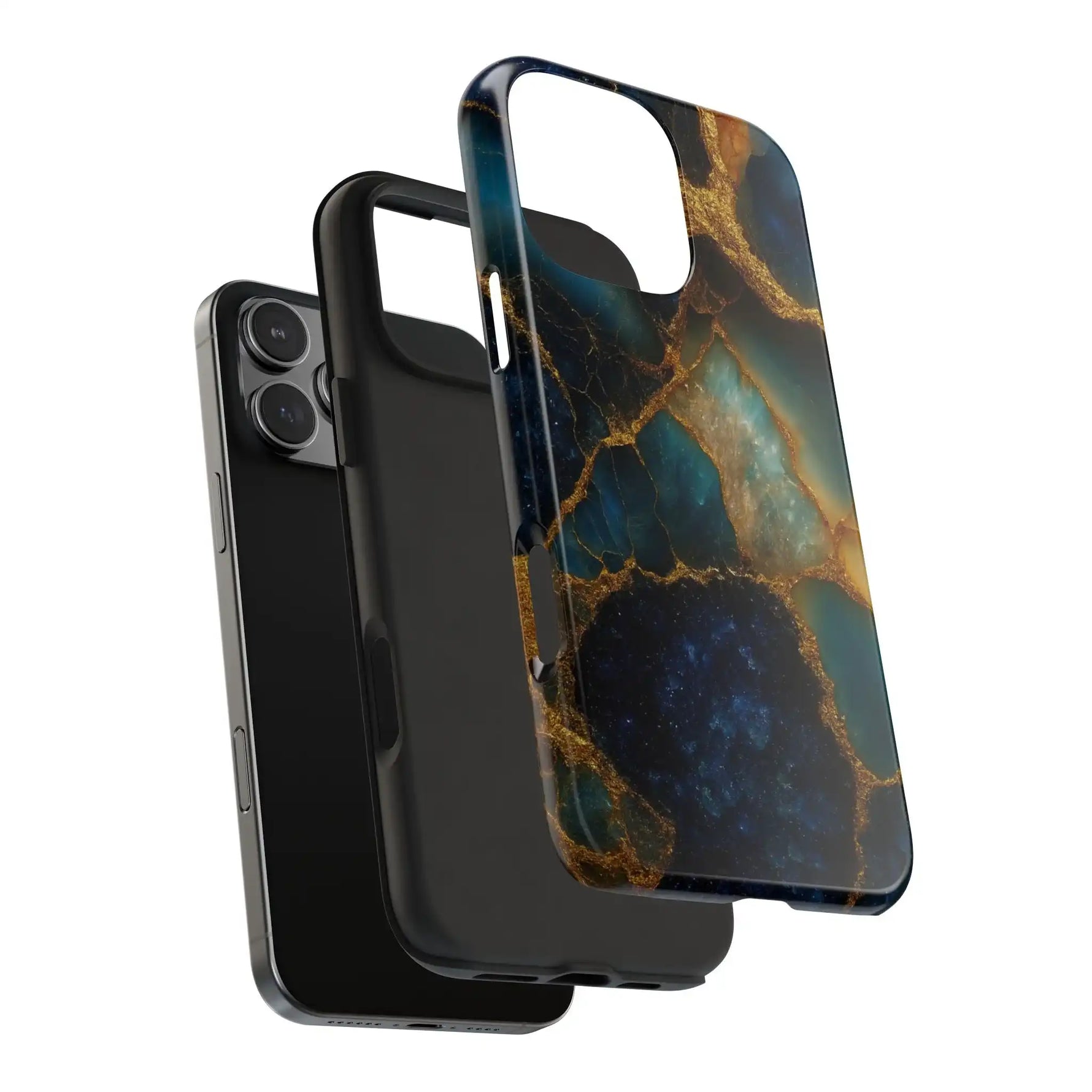 Blue Gold Agate Tough Phone Case Marble Stone Design  Shamo's
