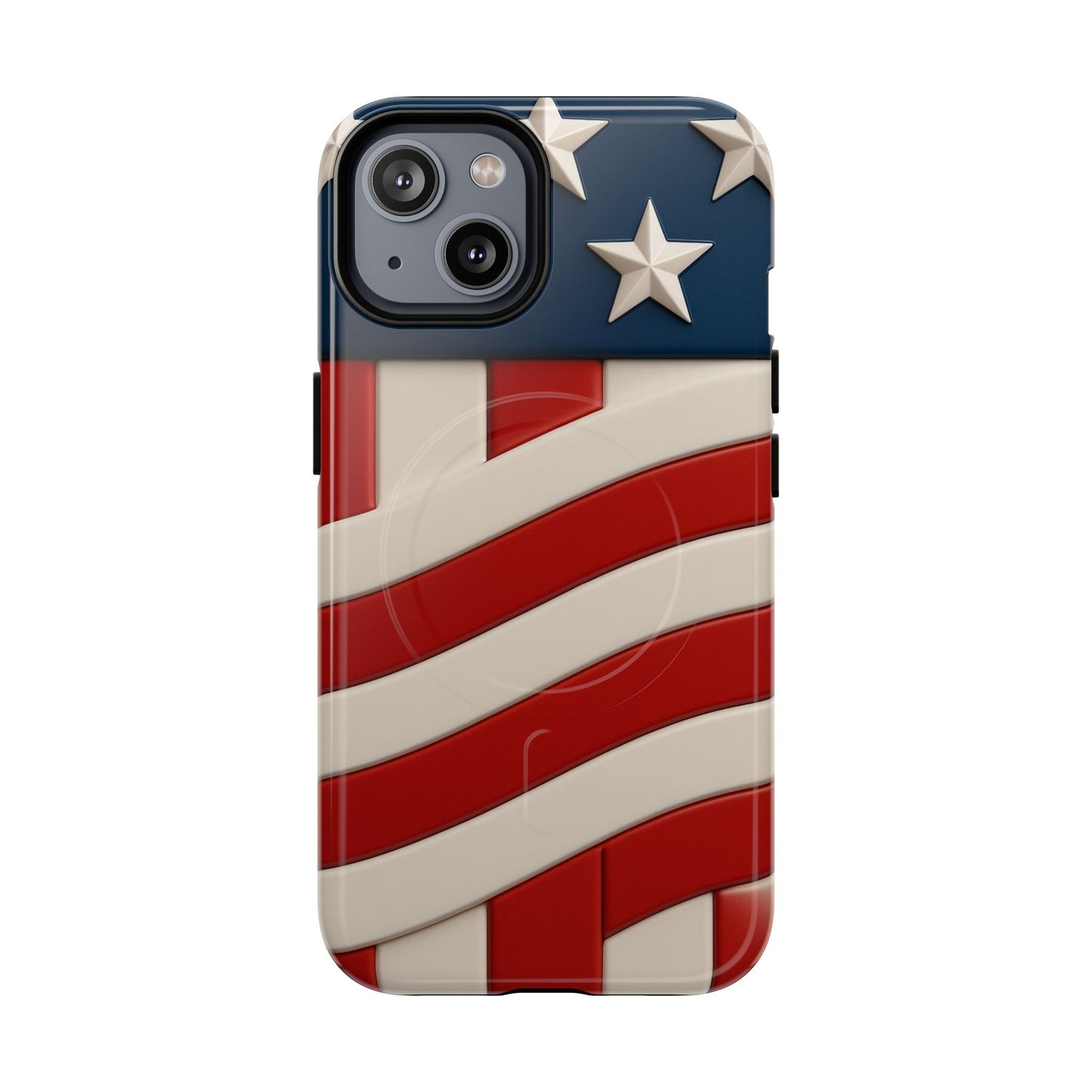 Patriotic iPhone Cases - MagSafe Tough American Flag Design