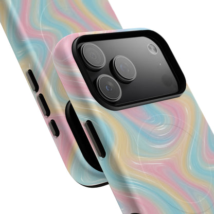 Rainbow Marble Swirl iPhone Case with MagSafe