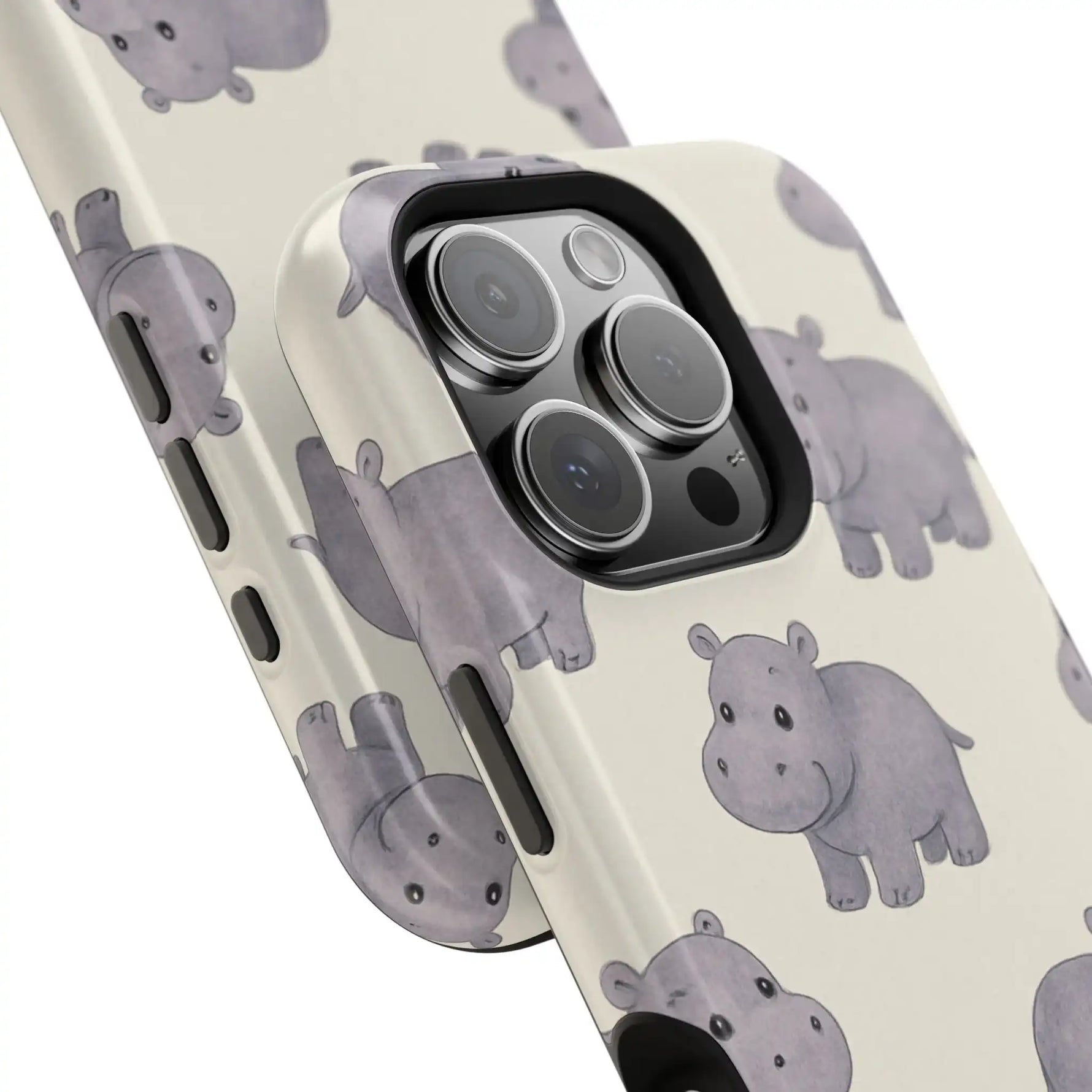 Cute Tiny Hippo Magnetic Impact-Resistant Phone Case
