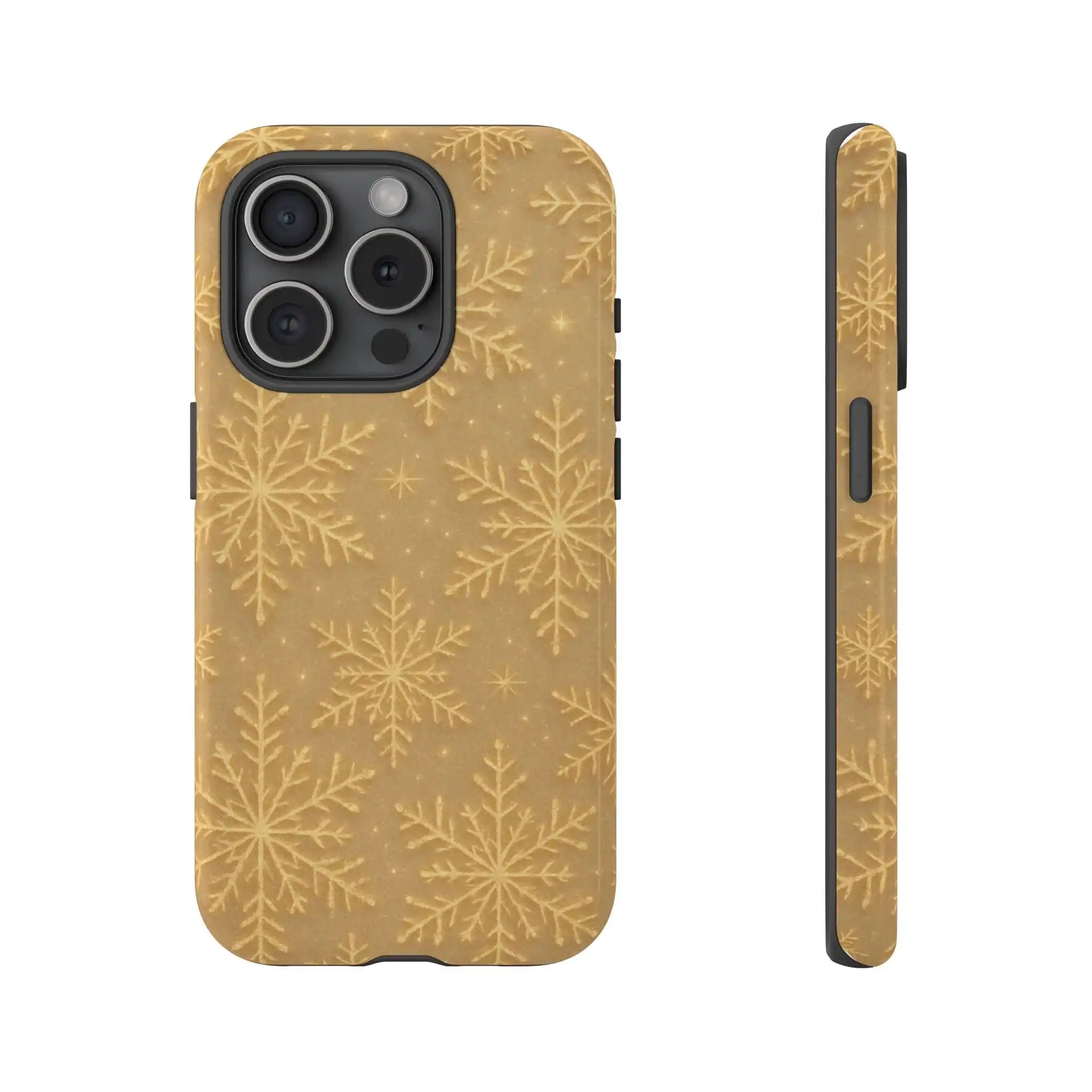 Golden Snowflake Holiday Phone Case  Shamo's iPhone 15 Pro / Glossy