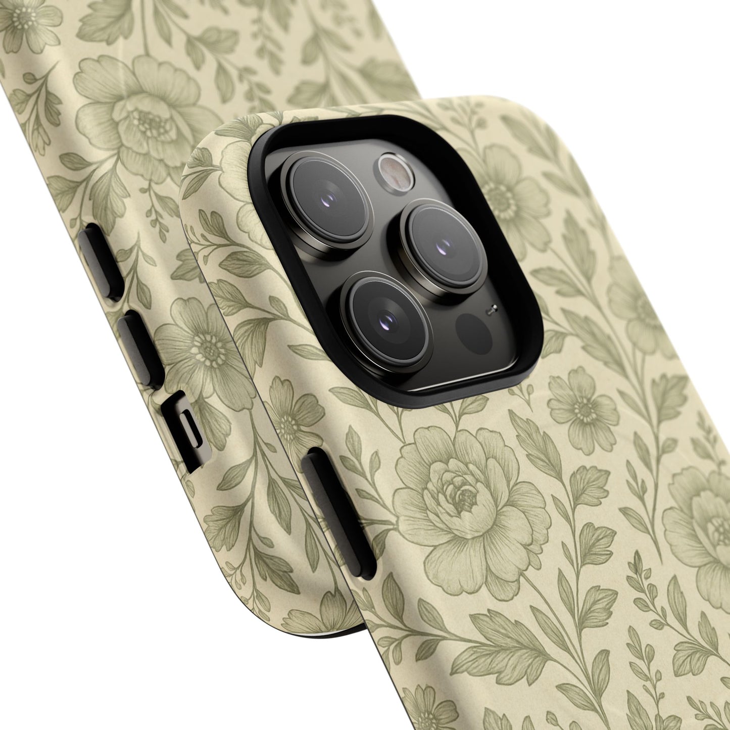 Sage Pattern Vintage Floral iPhone Case | Compatible with MagSafe