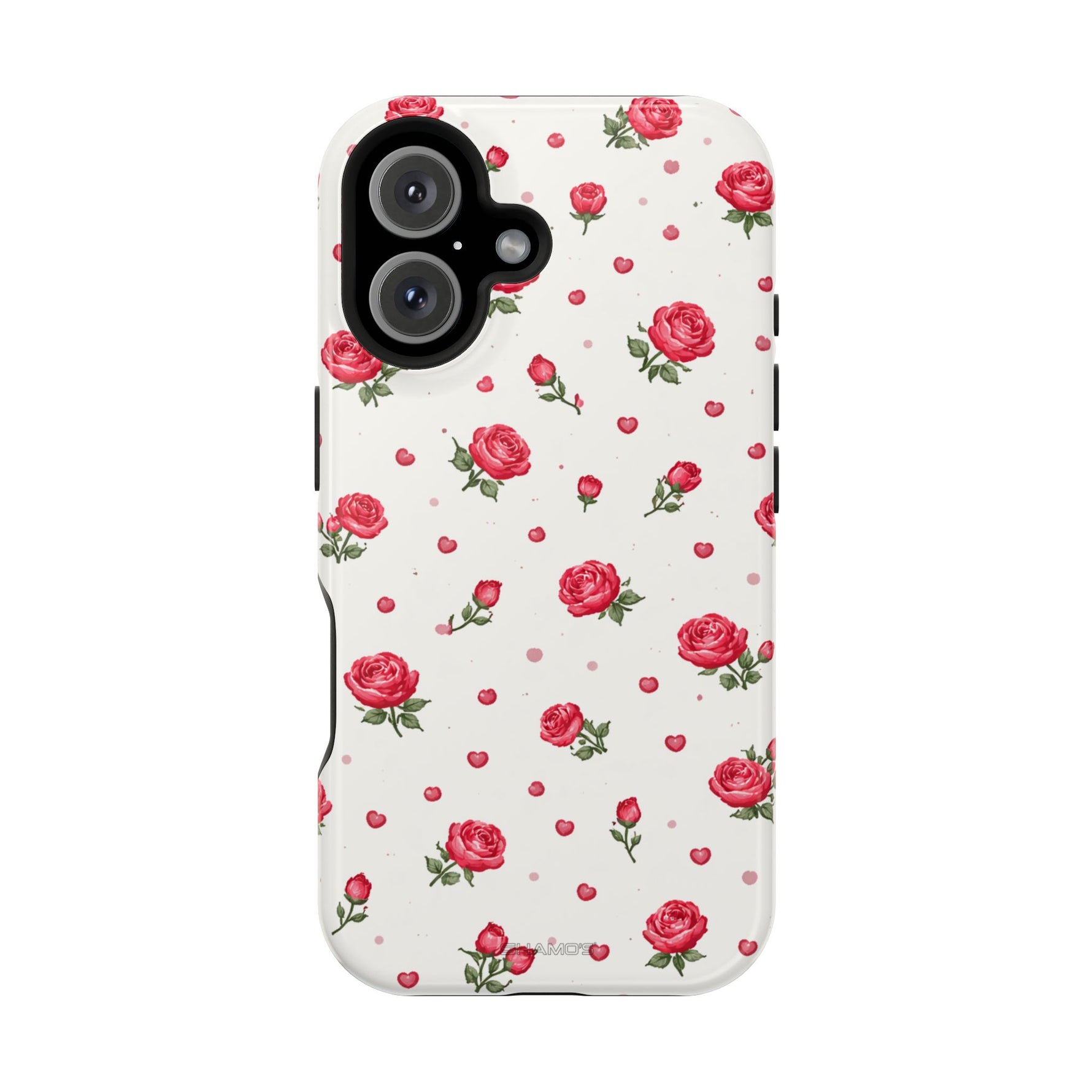 Rose Pattern Impact-Resistant iPhone Case | MagSafe