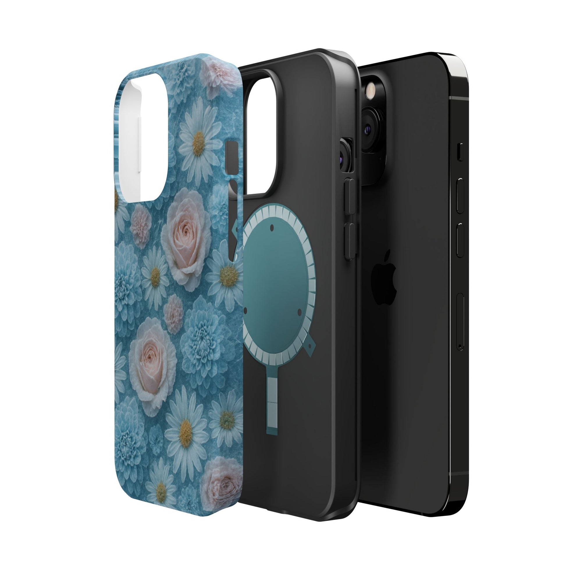Frozen Floral Rose & Daisy Impact iPhone Case | MagSafe compatible  Shamo's