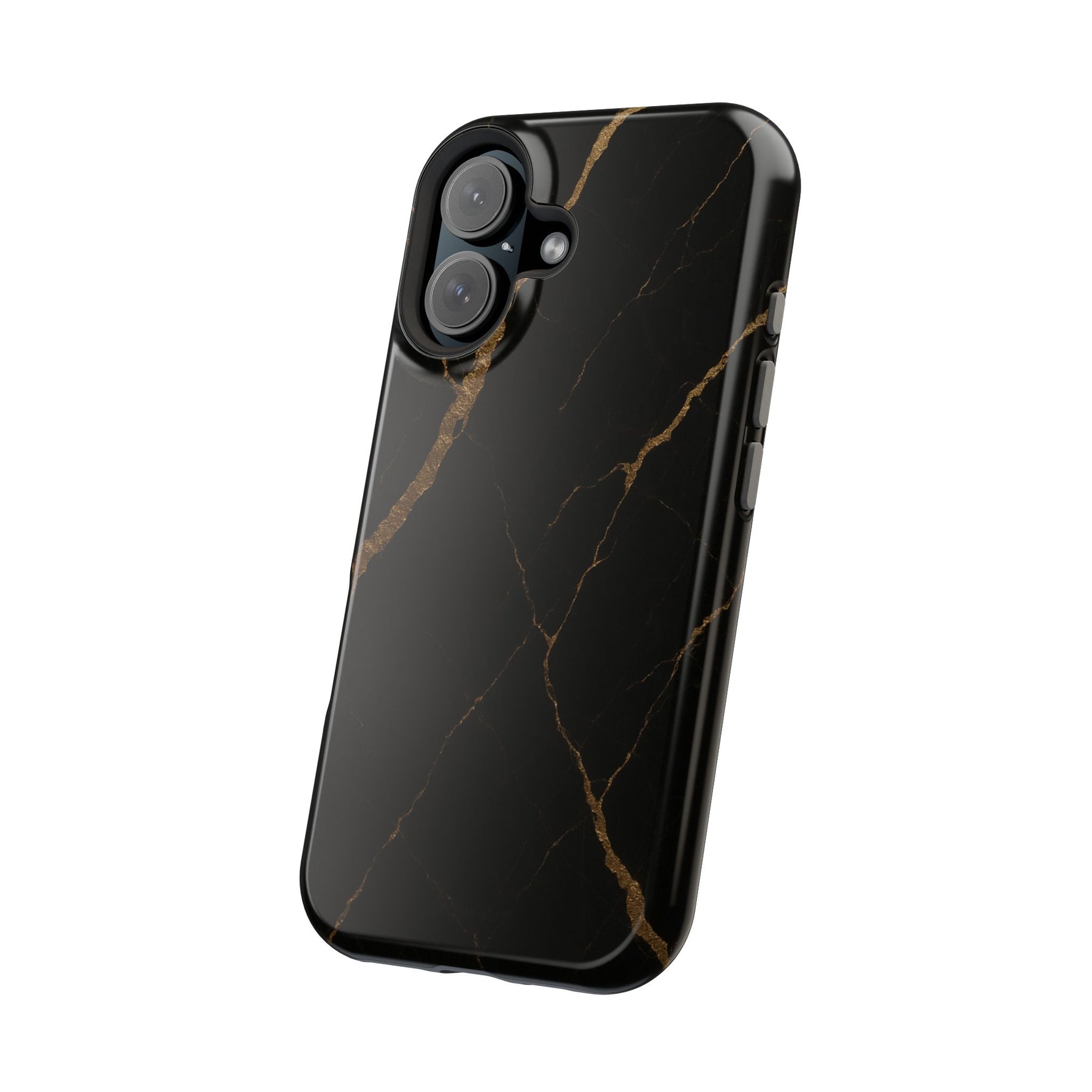 Black & Gold Marble iPhone Case with MagSafe - iPhone 17 / Glossy - Shamo's