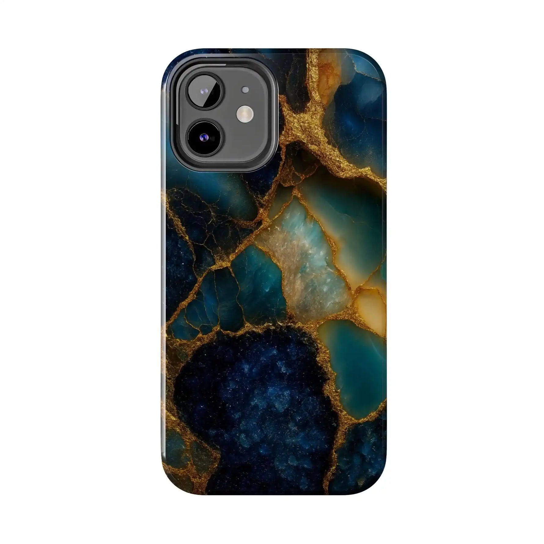 Blue Gold Agate Tough Phone Case Marble Stone Design  Shamo's