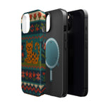 Cozy Knit Leopard Pattern Sweater Holiday Theme iPhone Case with MagSafe compatibility  Shamo's