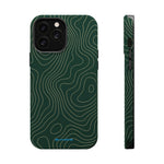 Topographic Green Magnetic Impact-Resistant iPhone Case | MagSafe compatible  Shamo's iPhone 13 Pro Max / Matte