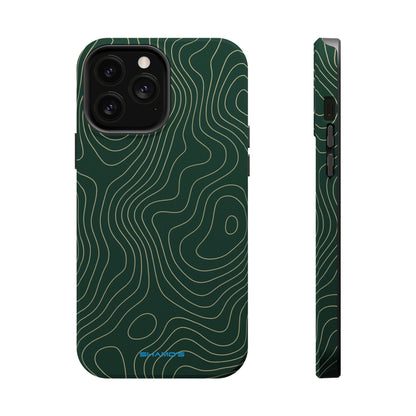 Topographic Green Magnetic Impact-Resistant iPhone Case | MagSafe compatible  Shamo's iPhone 13 Pro Max / Matte