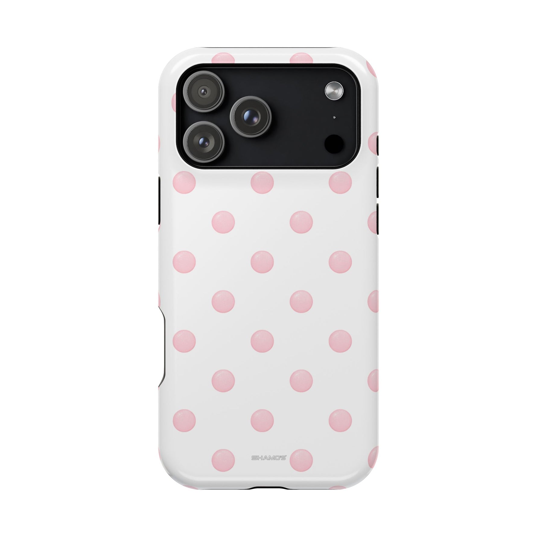 Pink Polka Dot Impact-Resistant Phone Case | MagSafe