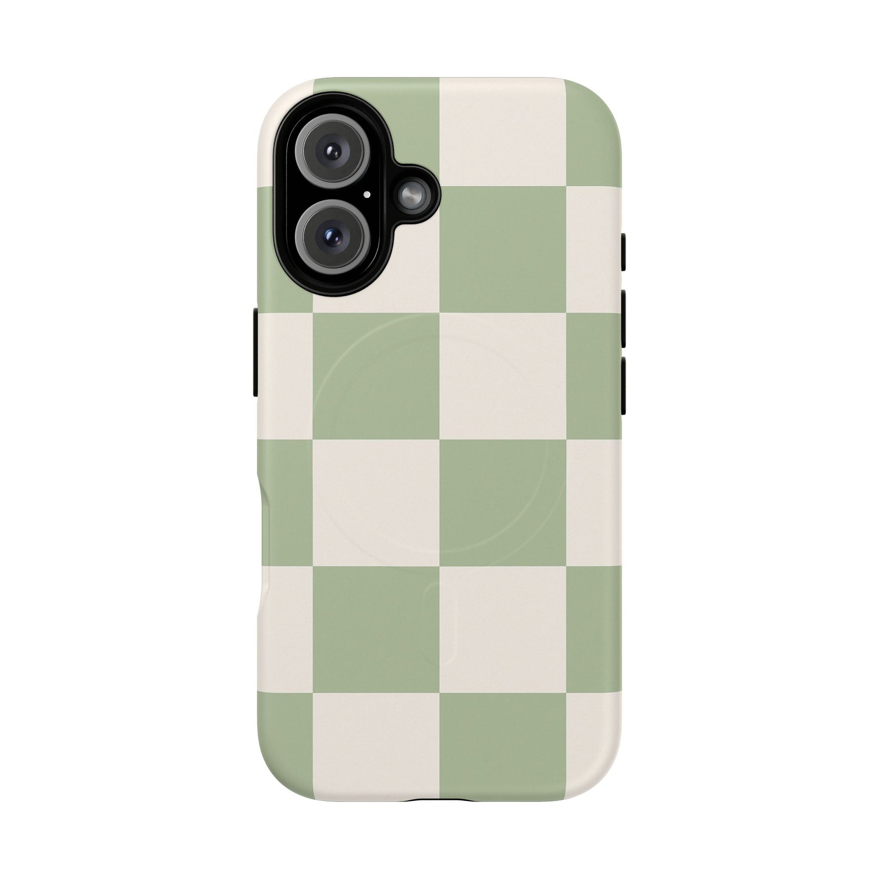 Sage Checkerboard Tough iPhone Case - Compatible with MagSafe - Shamo's